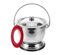 MOLUCKFU Stainless Steel Bedpan with Lid for Adults - Non-Slip Portable Urinal Pot for Elderly and Pregnant Women - Thick Silver Bathroom Basin Suitable for Home Care and Bedridden Use