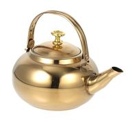 MOLUCKFU Stainless Steel Household Teakettle Gold Tea Kettle Water Boiler for Kitchen Use with Cool Handle Easy Operation for Tea Lovers and Entertaining