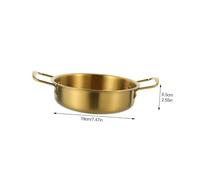 MOLUCKFU Stainless Steel Korean Hot Pot Pan with Double Handles Nonstick Surface Cooking Pot for Seafood Snacks and Family Meals Kitchen Accessory for Efficient Stir-fry and Soup
