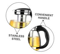 MOLUCKFU Stainless Steel Kungfu Teapot with Heat Resistant Handle and Air Vent Lid Thickened Anti-Slip Base Chinese Tea Pot for Home Office Outdoor Brewing