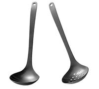 MOLUCKFU Stainless Steel Soup Ladle with Slotted Spoon for Serving Soup Porridge Rice Kitchen Colander Spoon for Home Buffet Restaurant Use Easy to Clean Non-Stick Surface