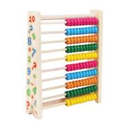 MOLUCKFU Stalls Wooden Abacus Colorful Beads Counting Frame Early Education Computing Tool Safe Non-toxic for Mathematical Learning Random Color