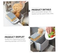 MOLUCKFU Stretchable Drain Basket Multipurpose Hanging Kitchen Sink Storage Basket for Fruit Vegetable Straining and Rinsing Foldable Grey Household Organizer