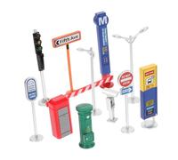 MOLUCKFU Traffic Signs Playset for Realistic Road Sign with Bright Colors for Early Learning and Safe Traffic Rules Compact and Easy to Store