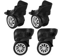MOLUCKFU Travel Suitcase Wheels 4pcs Black Plastic Universal Swivel Casters Replacement with Sturdy Build and Suitable for Luggage Types