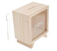 MOLUCKFU Unbreakable Wooden Piggy Bank for Marker Money Saving Box for Practical Coin Bank for Developing Financial Skills Tip Jar for Coffee Shops and Home Decor