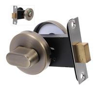 MOLUCKFU Universal Stainless Steel Bathroom Door Lock with Occupancy Indicator Light for Metal and Wood Doors, Easy to Install Privacy Lock for Office Buildings and Public Toilets