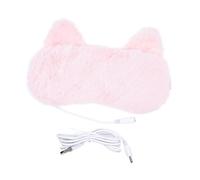 MOLUCKFU USB Heated Eye Mask Heated Eye Patch 3D Cartoon Design Flannel Material Pink Color USB Heating Eyesight Protective Comfort for Home Before Going to Bed