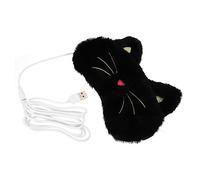 MOLUCKFU USB Heated Sleep Eye Mask with Padded Velvet Material and Arc Nose Design, Adjustable Black Eyeshade for Home and Travel, Soft Warm Eye Cover to Activate Blood Cells and Block