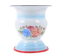 MOLUCKFU Vintage Enamel Urine Pot with Non-Slip Base Creative Spittoon for Travel and Home Use Sturdy Wear-Resistant Chamber Pot with Smooth Edges Safe and Easy to Clean