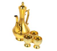 MOLUCKFU Vintage European Style Buddhist Offering Cup with Polished Edges Water Offering Bowl and Kettle for Spiritual Worship and Home Temple Decoration