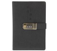 MOLUCKFU Vintage Lockable Password Notebook with Sturdy Pu Cover, A5
