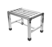 MOLUCKFU Waterproof Stainless Steel Shower Stool Small Bathroom Bench Anti-Slip Foot Stool for Elderly, Thickened 28.5x20.1x26cm Bath Seat for Shower and Leg Shaving