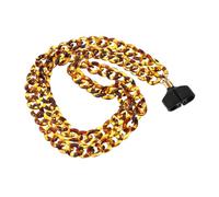 MOLUCKFU Wireless Earphone Lost Chain with Magnetic Clip Leopard Print Strap Comfortable Neck Accessory for Secure Earbuds Flexible and Stylish Protection