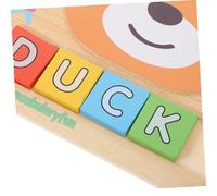 MOLUCKFU Wooden Alphabet Learning with Spelling Blocks and Picture Cards Educational Cognitive Puzzle for Early Learning Activity for Letter Recognition and Word Formation