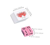MOLUCKFU Wooden Alphabet Spelling with Word Cards Educational Learning Plaything for Memory Eye-hand Coordination Cognitive Development Safe Smooth Wood and Paper Materials Fun Creative