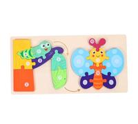 MOLUCKFU Wooden Animal Growth Puzzle for Educational Learning with Safe Paint Enhances Spatial Imagination and Communication Skills Birthday Gift for Preschoolers