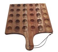 MOLUCKFU Wooden Deviled Egg Plate Reversible Egg Organizer for Eggs Countertop Tray Serving Platter Devil Egg Holder Small Wood