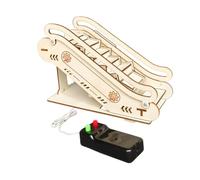 MOLUCKFU Wooden Elevator Puzzle Kit Diy Miniature Escalator Model for Boys and Girls Toy Science Craft Random Color
