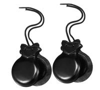 MOLUCKFU Wooden Finger Castanets Lightweight Handheld Percussion Instruments for Beginners and Early Education Compact Spanish Style Castanet in Black