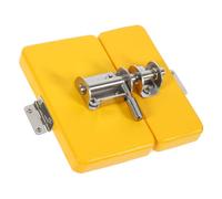 MOLUCKFU Wooden Lock Busy Board Educational for Yellow DIY Door Lock Insert Montessori Sensory Learning Activity Enhances Creativity and Coordination