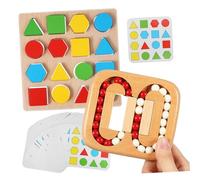 MOLUCKFU Wooden Maze Puzzle for Seniors Cognitive Geometric Matching Game with Rotating Bean Brain Teaser Portable Memory Activity for Elderly Adults and Group Entertainment