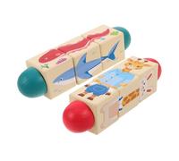 MOLUCKFU Wooden Montessori Rotating for Toddlers Animal Shape Twist Puzzle Toys for Early Education and Intelligence Development Baby Grasp Training Set Land and Sea Animals