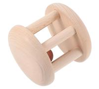 MOLUCKFU Wooden Rolling Baby Shower for 0-2 Years Old Fine Motor Learning Lightweight Sensory Educational Play for Early Development Random Style