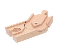 MOLUCKFU Wooden Train Track Replacement Part Curved Switch for Educational Compatible with Thomas Railway System Promotes Creativity and Logic Development Suitable for Year Olds