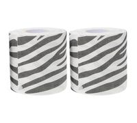 MOLUCKFU Zebra Print Toilet Paper 2 Rolls Patterned Tissue Paper Soft Tear Resistant Bathroom Decor Fun Animal Print for Daily Household Use