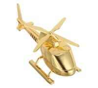 MOLUCKFU Zinc Alloy Mini Helicopter Model for Boys Retro Diecast Aircraft Collectible with Detailed Propeller Metal Birthday Party Favor and Desk Display Decor