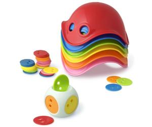 Moluk Bilibo Game Box, Baby Toy, 6 Assorted Mini, 36 Color Pixel chips, 1 Elastic Dice, 1 Pixel Pouch, Ideal for Toddler, Indoor, Outdoor Fun, Plastic Toys for Kids, Creative Fidget, 4+ years