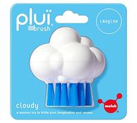 MOLUK Plui Brush Cloudy, Sensory Bath & Water Toy with Soft Nylon Bristles, Promotes Tactile Exploration and Fine Motor Skills, BPA-Free, 6.6x5.2x7cm, White/Blue
