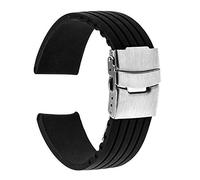 MOLUO watch band 17mm 18mm 19mm 20mm 21mm 22mm 23mm 24mm Universal Silicone Rubber Watchband Stainless Steel Buckle Watch Band Resin Strap (Band Width : 23mm)