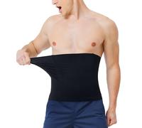 MOLUTAN Seamless Waist Trainer for Men Corset Tummy Control Shapewear Under Clothes Waist Slimmer Girdle, Black, Large