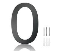 MOLVCE 8 inch Large House Number for Outside Floating, Anthracite Solid Stainless Steel RAL 7016 Anthracite Door Number Fine Structure Powder Coated, Sign Screw On, Font Arial - Number 0