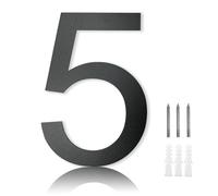MOLVCE 8 inch Large House Number for Outside Floating, Anthracite Solid Stainless Steel RAL 7016 Anthracite Door Number Fine Structure Powder Coated, Sign Screw On, Font Arial - Number 5