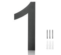 MOLVCE 8 inch Large House Number for Outside Floating, Anthracite Solid Stainless Steel RAL 7016 Anthracite Door Number Fine Structure Powder Coated, Sign Screw On, Font Arial - Number 1