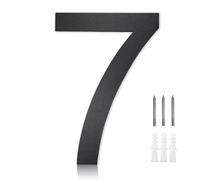 MOLVCE 8 inch Large House Number for Outside Floating, Anthracite Solid Stainless Steel RAL 7016 Anthracite Door Number Fine Structure Powder Coated, Sign Screw On, Font Arial - Number 7