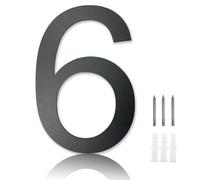 MOLVCE 8 inch Large House Number for Outside Floating, Anthracite Solid Stainless Steel RAL 7016 Anthracite Door Number Fine Structure Powder Coated, Sign Screw On, Font Arial - Number 6