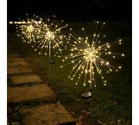 MOLVCE Garden Decoration Solar Lights for Outdoors, Solar Fireworks Garden Lights, Pack of 2, 150 LEDs, Solar Fireworks Light with 8 Modes, Waterproof Solar Lamps, Fireworks for Garden, Lawn, Patio,