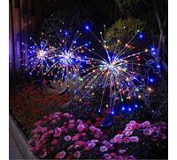 MOLVCE Garden Decoration Solar Lights for Outdoors, Solar Fireworks Garden Lights, Pack of 2, 150 LEDs, Solar Fireworks Light with 8 Modes, Waterproof Solar Lamps, Fireworks for Garden, Lawn, Patio,