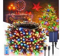 MOLVCE Solar Lights - 30M (98.4ft) with 300LED, Waterproof Outdoor Garden Fairy Lights, 8 Modes, Remote Control, Timer, Multicolour for Christmas, Garden, Balcony