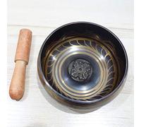MOLVUS 7 different sizes Nepal Black Brass Singing Bowl Sacred Dharma Rituals Tibetan Bowl for Meditation Yoga (Size : 95MM)
