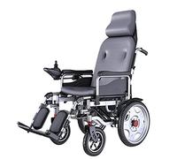 MOLVUS All-Terrain Electric Wheelchair Foldable Wheelchair,High Backrest with Headrest Can't Lie Down 500W Powerful Motor Front Wheel Shock Absorption EABS Brake System