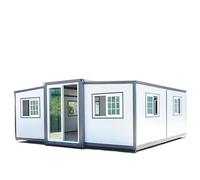 MOLVUS Container House Mobile Expandable Prefab Portable House with Restroom，Portable Weather Adaptive Tiny Home Outdoor Storage, Modern Sturdy Steel Storage Container Home (19 * 20 ft)