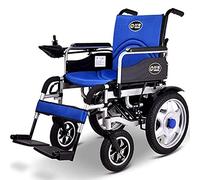 MOLVUS Elderly Practical Electric Wheelchair Intelligent Folding Wheelchair Lightweight Scooter Dual-Purpose Four-Wheeler, Blue