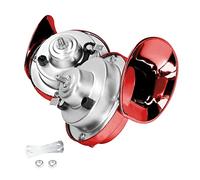 Moly Magnolia 300DB Super Loud Train Horn, 2PCS Car Air Electric Snail Double Horn, 12V Waterproof Air Horns Replacement Kit, Auto Accessories Universal for Motorcycle, Truck, Bike, Boat (Wine Red)