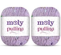 Moly Yarn Pullina Sequin Yarn | 2 x 50g | Complementary Glitter Thread for Knitting & Crochet (16 Lavender)