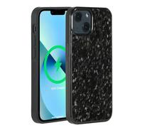 Molzar Grip Series for iPhone 13 Mini Case with Real Forged Carbon Fiber, Built-in Magnet Ring for Magnetic Mount, Compatible with MagSafe Chargers and Accessories, Glossy Black/Forged